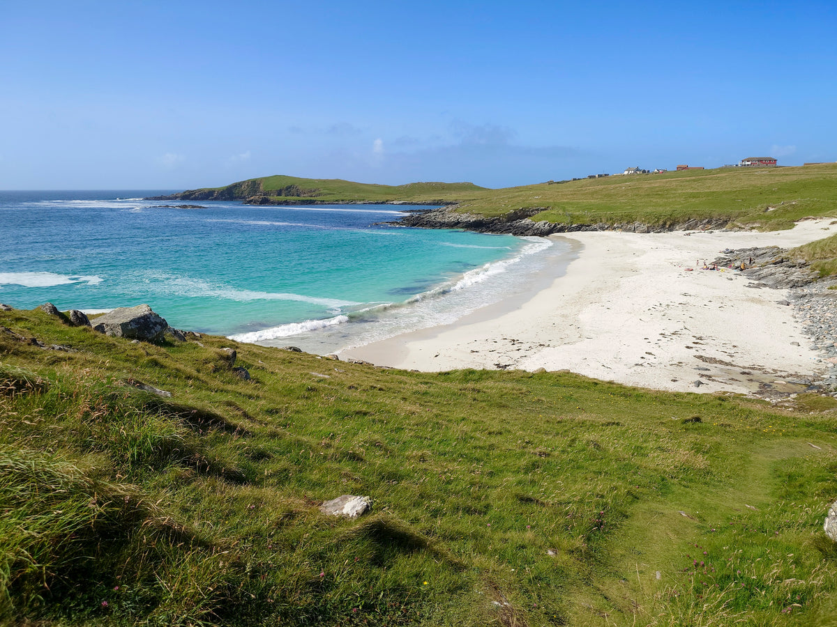 Walking on the Orkney and Shetland Isles - Route Photos - Meal Beach on West Burra (Walk 39)