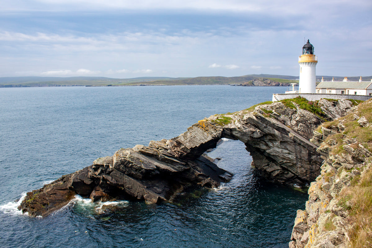 Walking on the Orkney and Shetland Isles - Route Photos - The Kirkabister Ness lighthouse on Bressay (Walk 53)