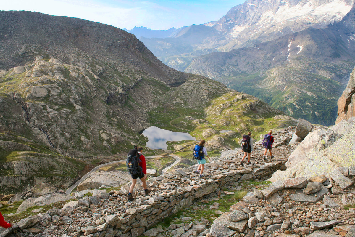 Walking Gran Paradiso National Park - Route Photos - Walkers heading down the royal track