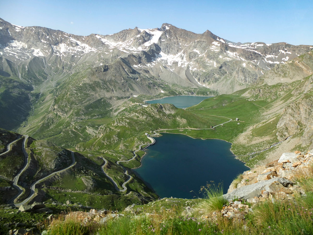 Walking Gran Paradiso National Park - Route Photos - The Tre Levanne rise beyond Lago Agner and Serru on the Piedmont flanks of the park
