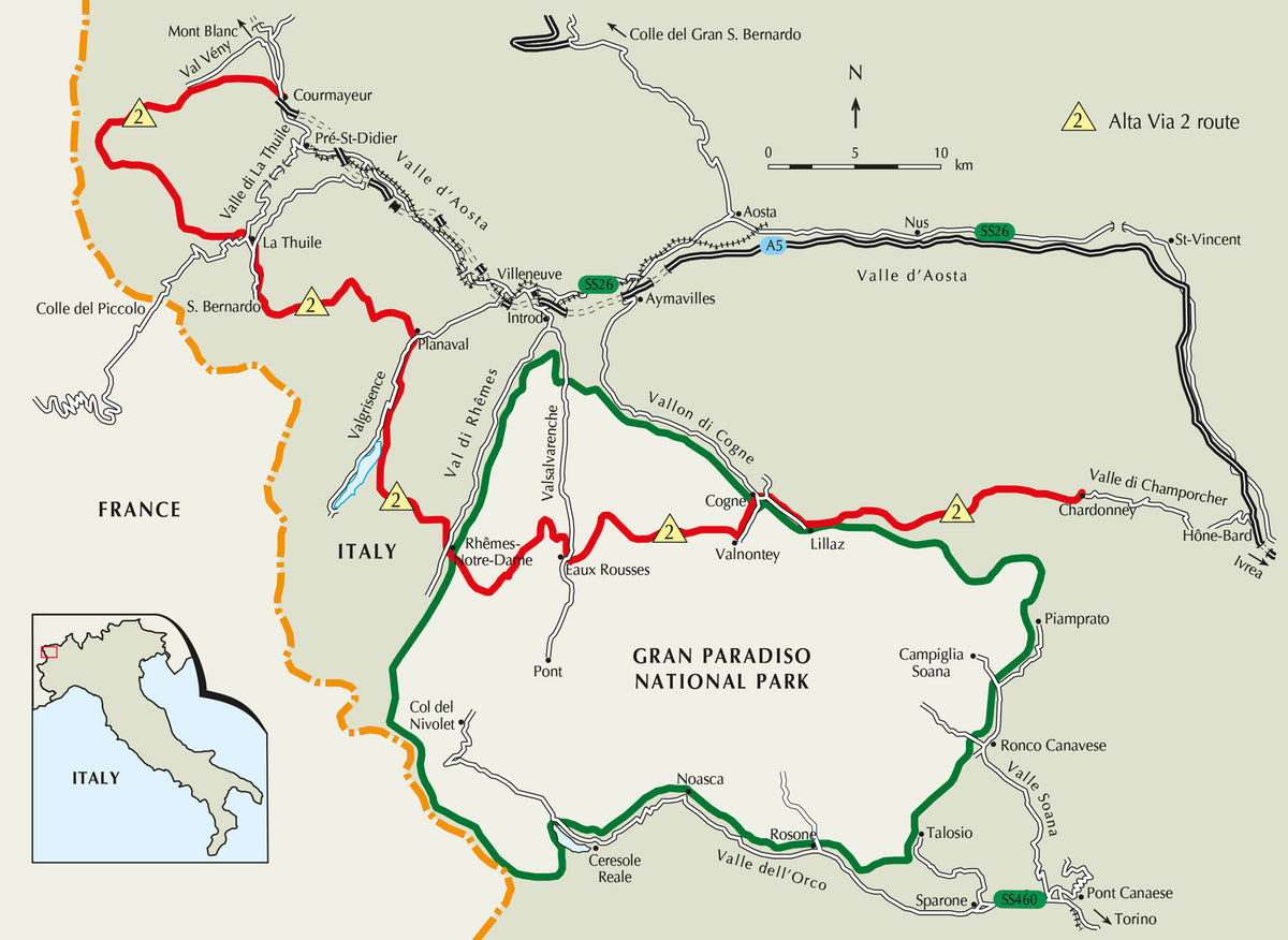 Trekking Gran Paradiso: Alta Via 2 - Overview Map