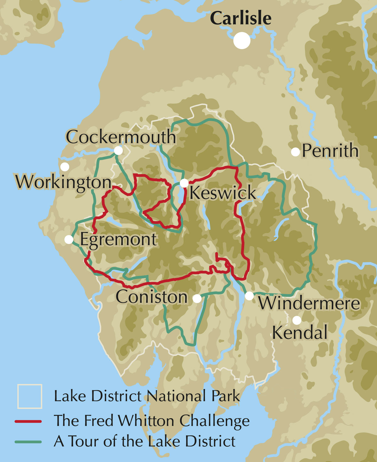 Cycling in the Lake District - Location Map