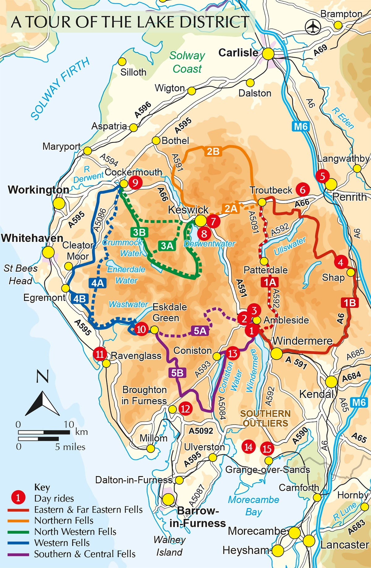 Cycling in the Lake District - Overview Map