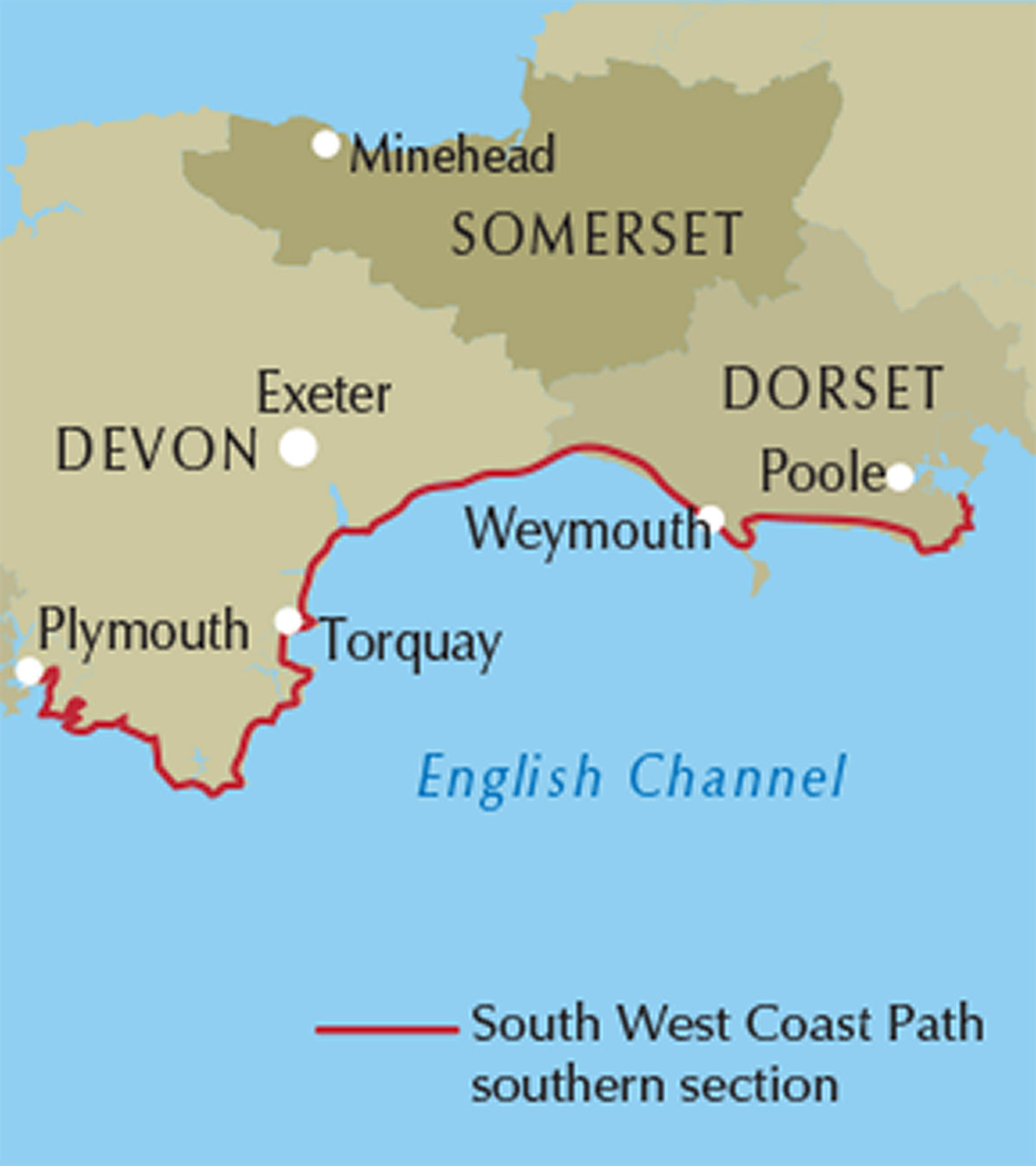 South West Coast Path Map Booklet - Vol 3: Plymouth to Poole - Location Map