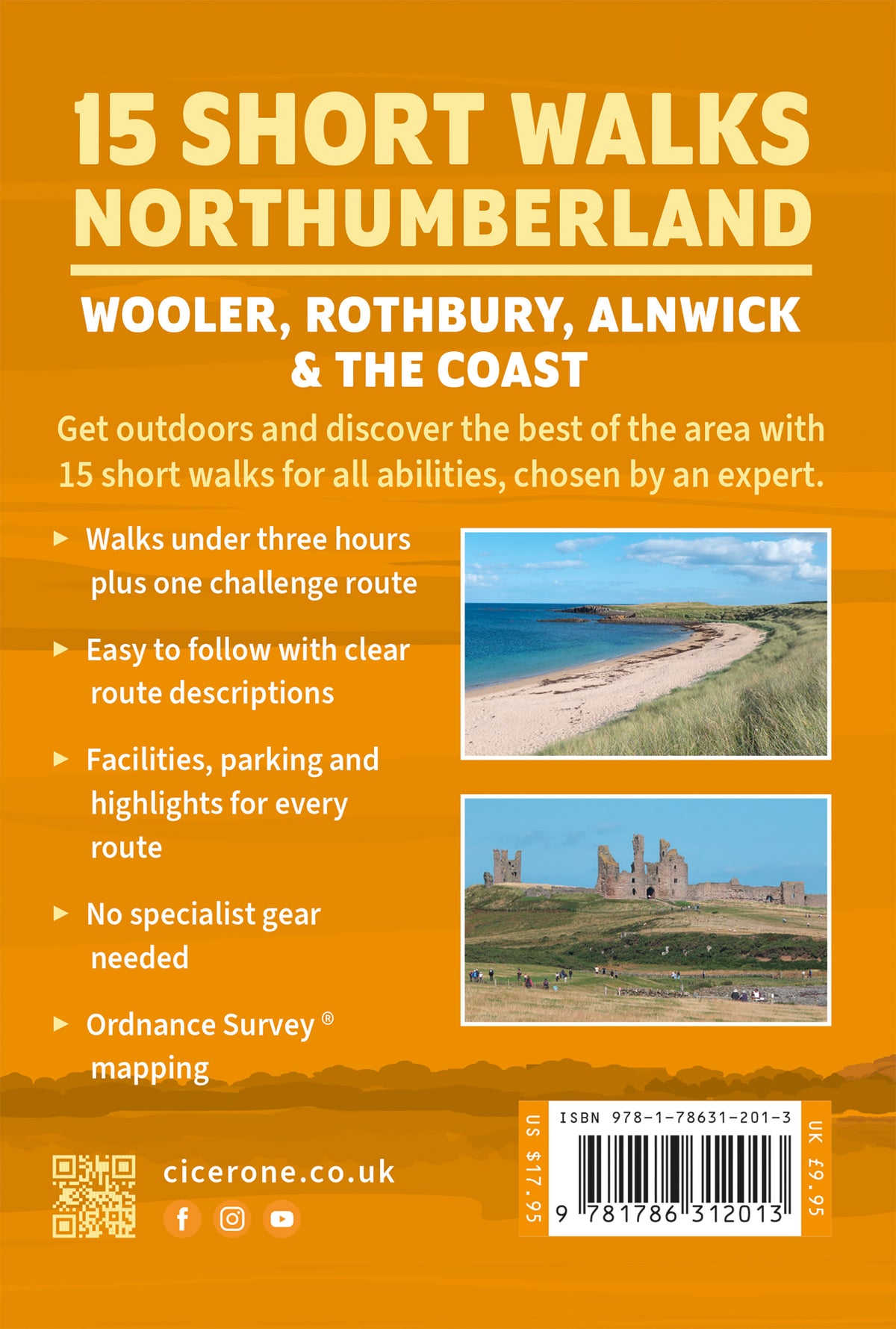 Short Walks in Northumberland: Wooler, Rothbury, Alnwick and the coast - Back Cover