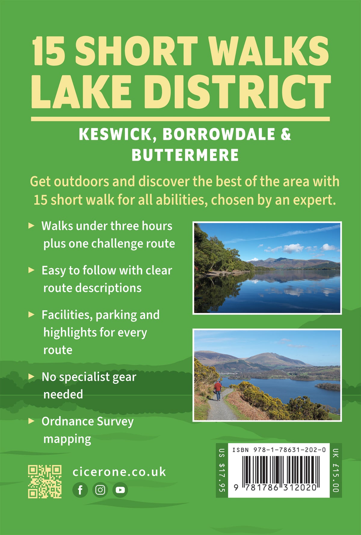 Short Walks in the Lake District: Keswick, Borrowdale and Buttermere - Back Cover