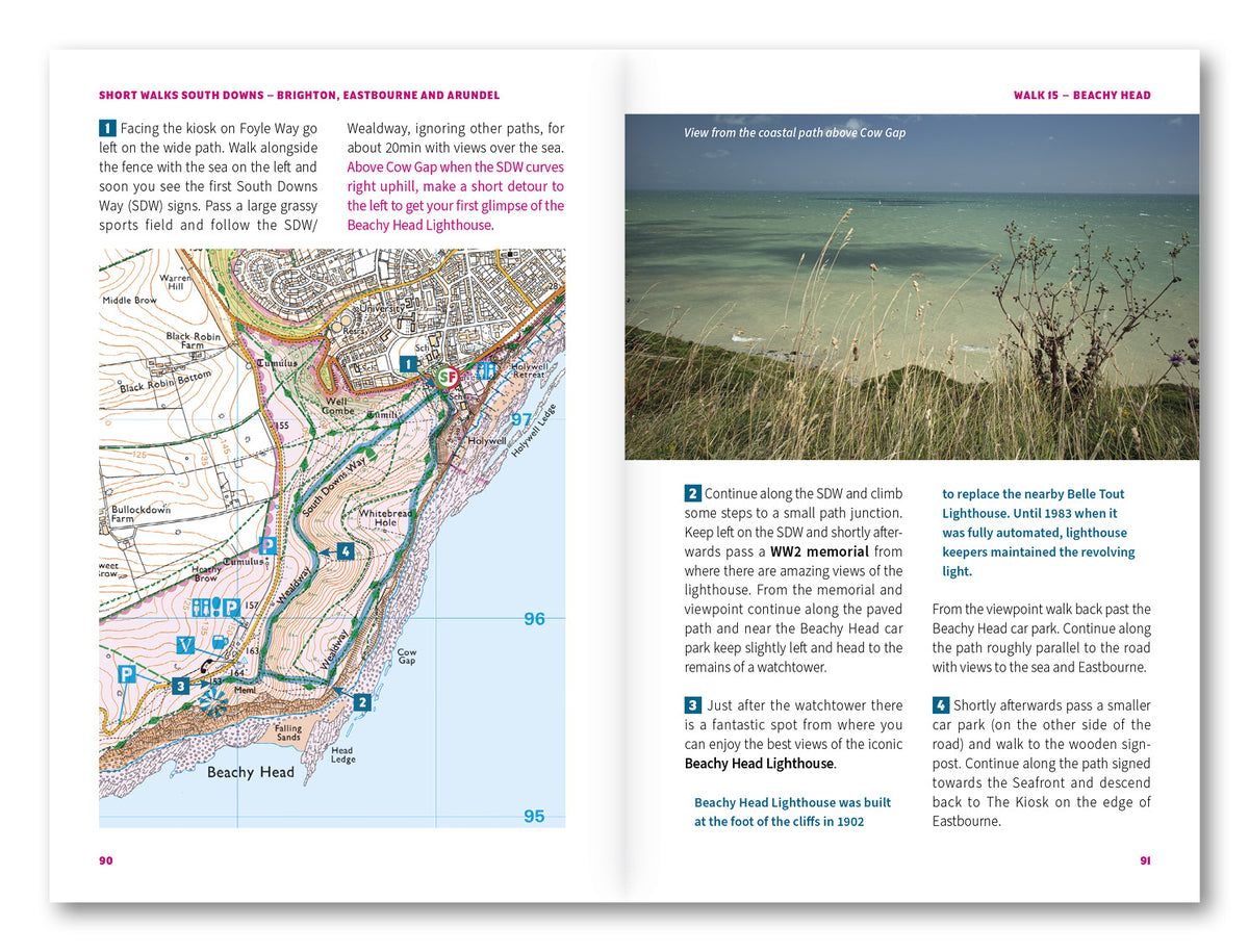 Short Walks in the South Downs: Brighton, Eastbourne and Arundel - Route Photos