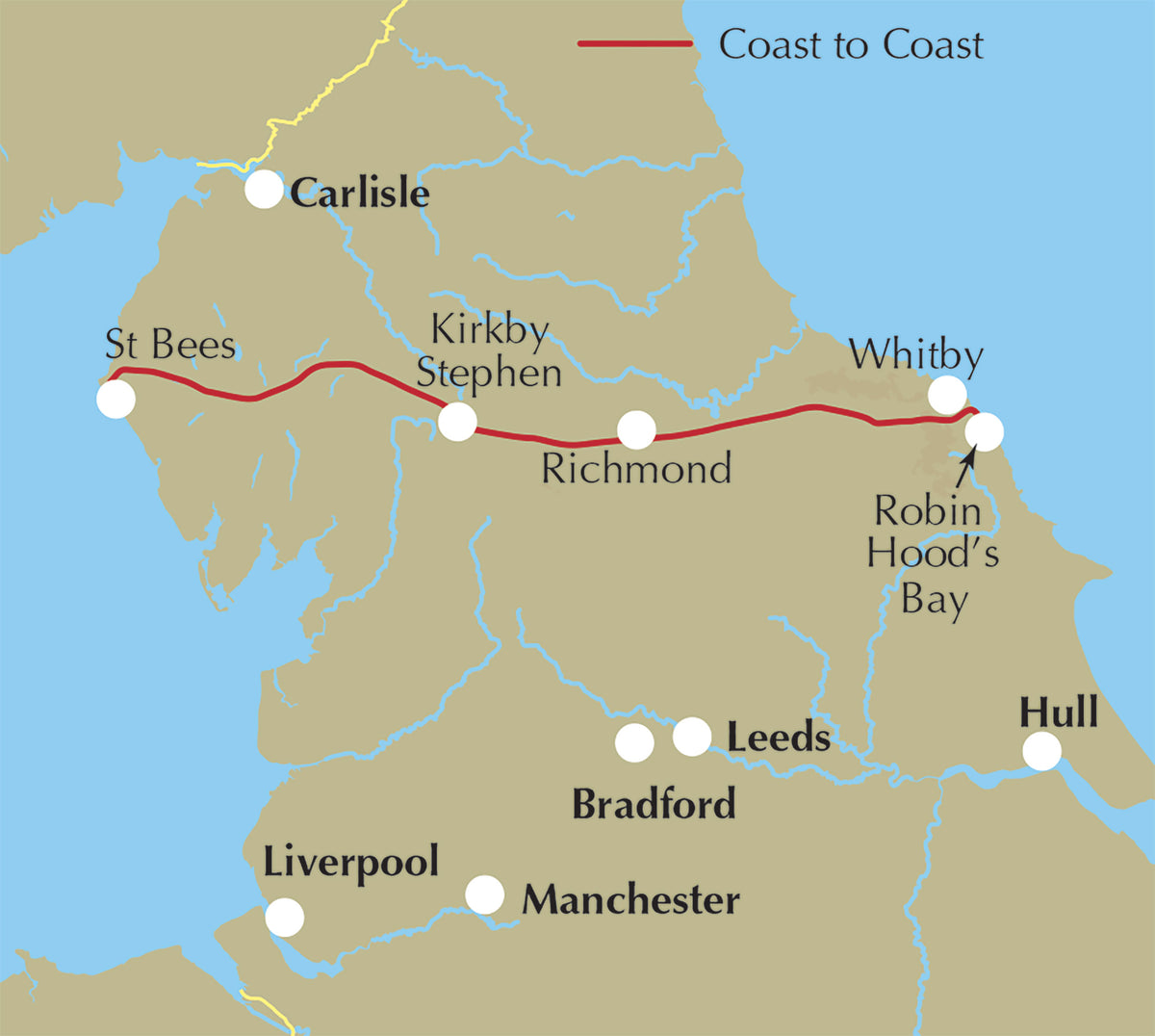 Walking the Coast to Coast Path - Location Map