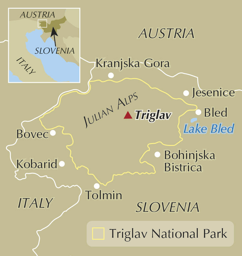Walking the Julian Alps of Slovenia - Location Map