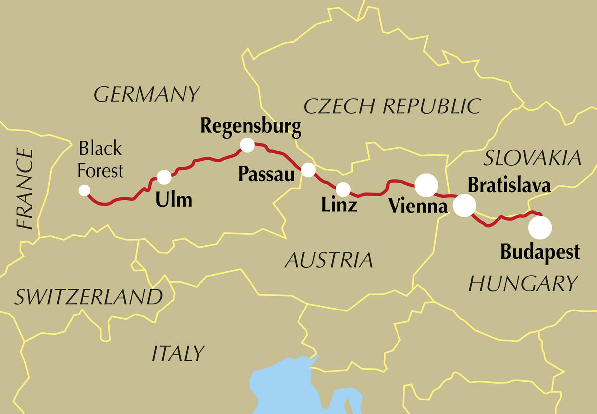 The Danube Cycleway Volume 1 - Location Map