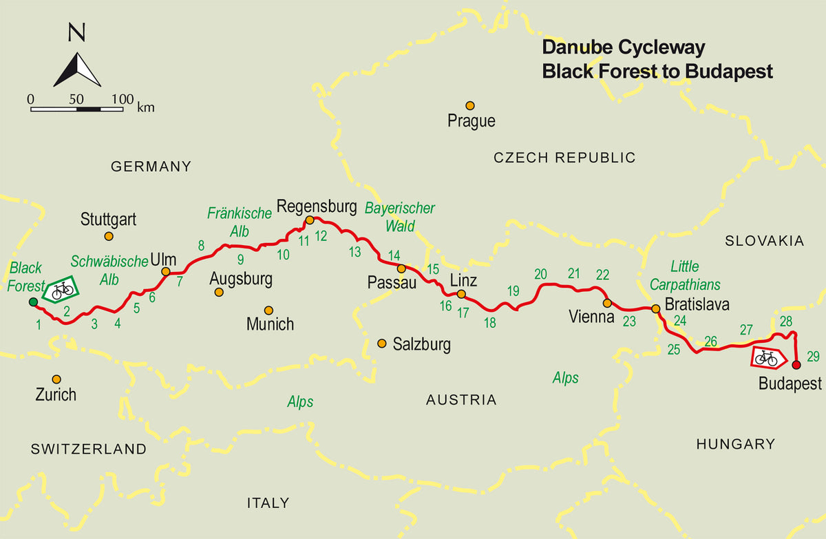 The Danube Cycleway Volume 1 - Overview Map