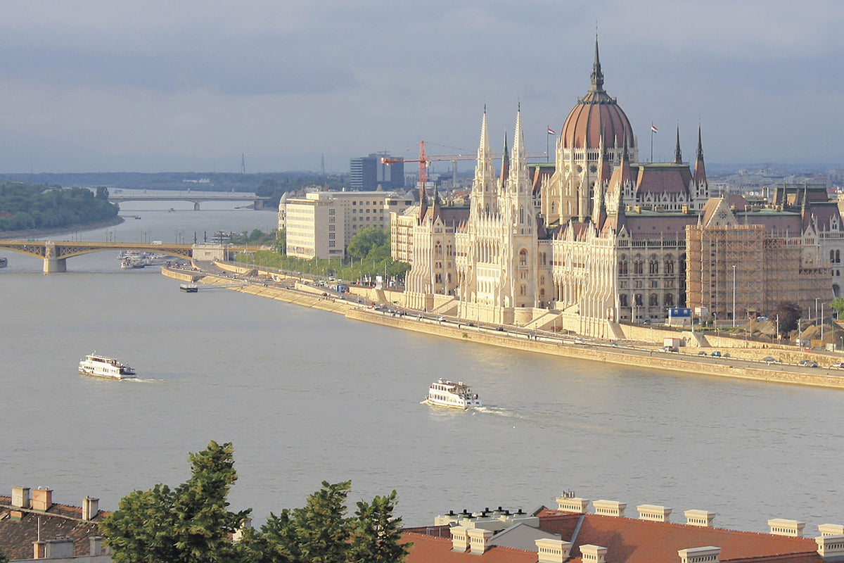 The Danube Cycleway Volume 1 - Route Photos - The Hungarian Parliament building stands beside the Danube in Budapest (Stage 29)