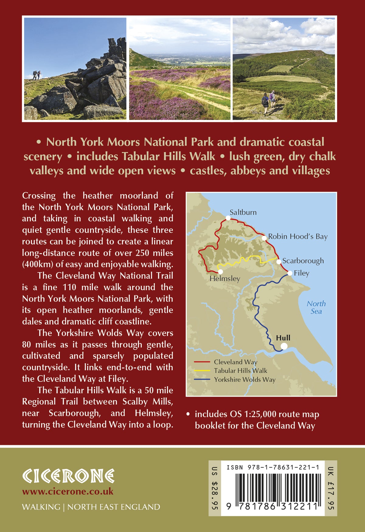 The Cleveland Way and the Yorkshire Wolds Way - Back Cover