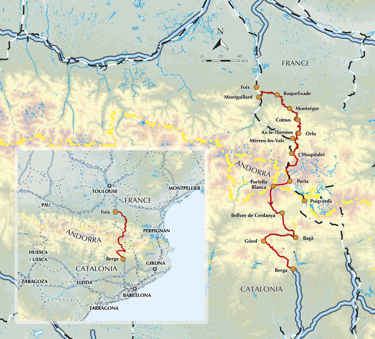 Trekking the Cami dels Bons Homes - Overview Map