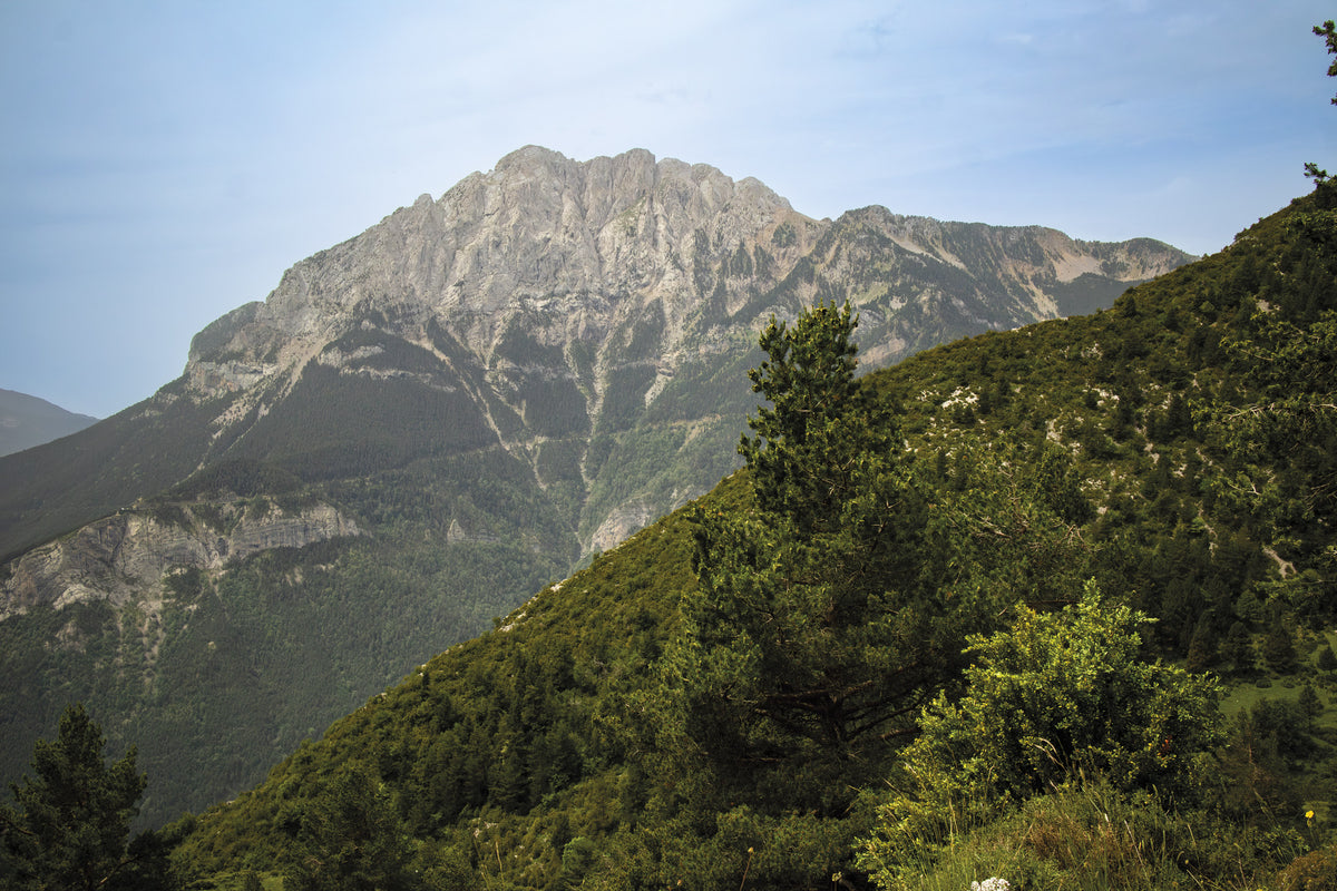 Trekking the Cami dels Bons Homes - Route Photos - The north side of Pedraforca from the gravel track above the cliffs of Gresolet