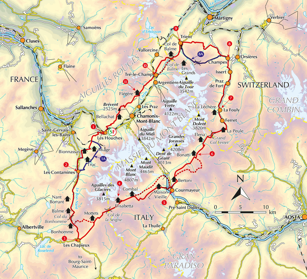 Trekking the Tour du Mont Blanc - Overview Map