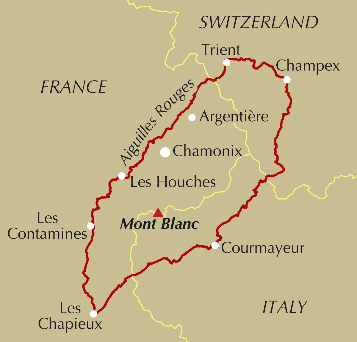 Tour du Mont Blanc Map Booklet - Location Map