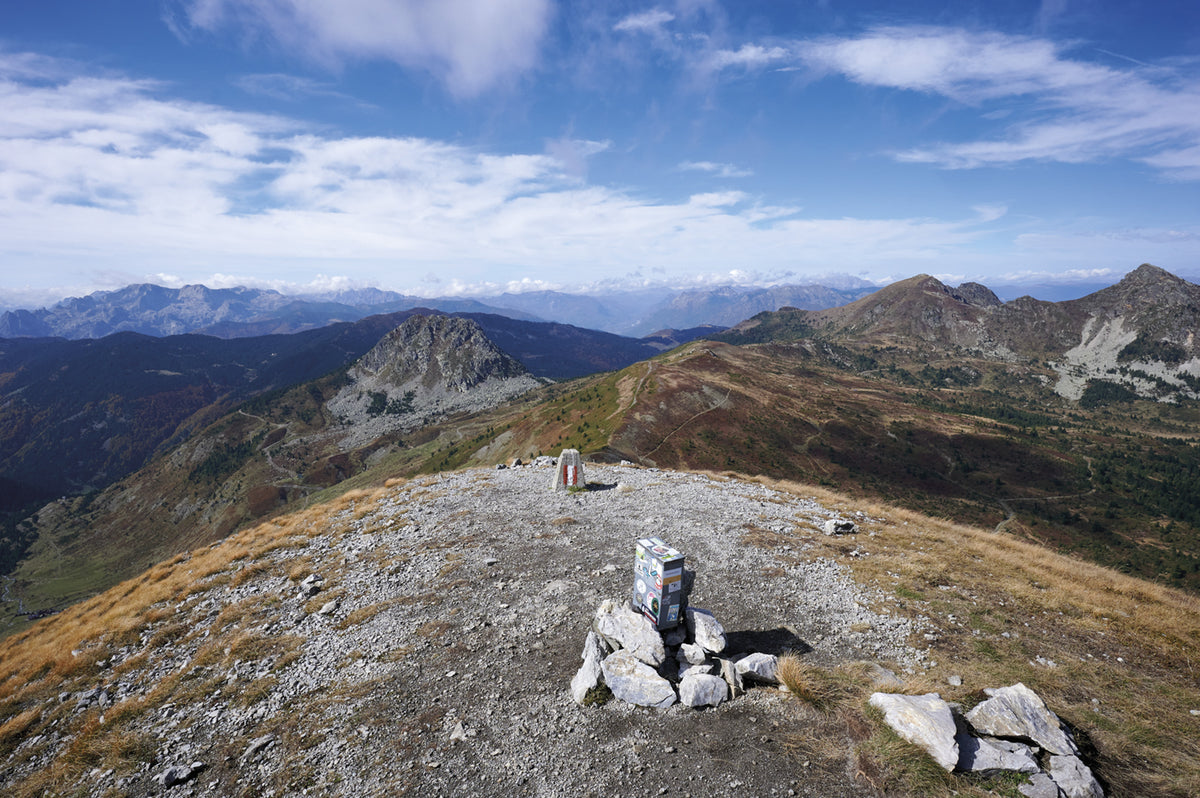 The Peaks of the Balkans Trail - Route Photos - Border ridge above Dobërdol, looking towards Hridski Krš and Babino polje in Montenegro