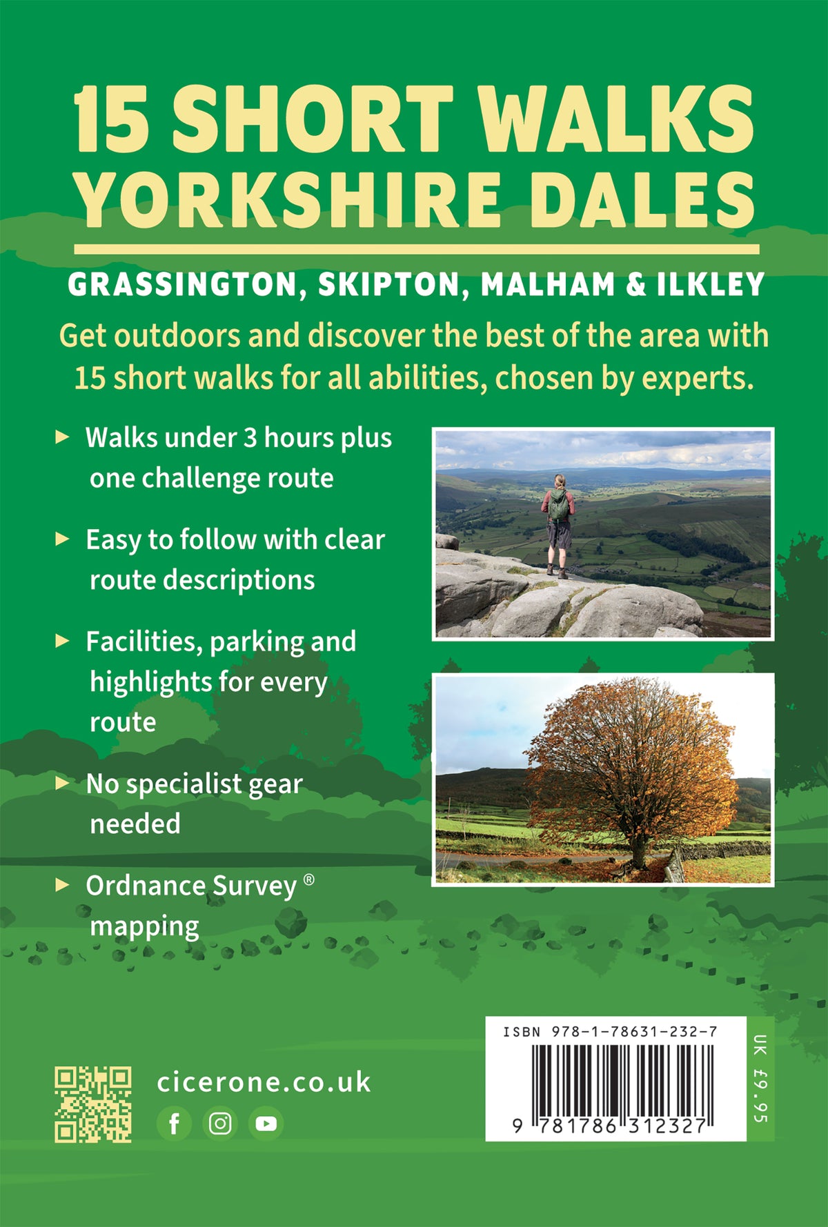 15 Short Walks in the Yorkshire Dales - Grassington, Skipton, Malham and Ilkley - Back Cover