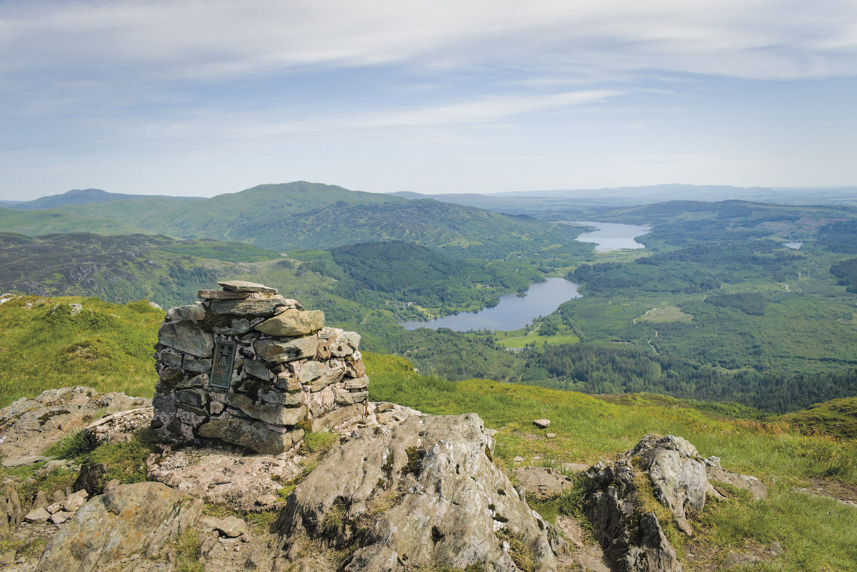 15 Short Walks in the Trossachs - Callander and Aberfoyle - Route Photos - The south-eastern summit of Ben Venue with Loch Achray and Loch Venachar beyond