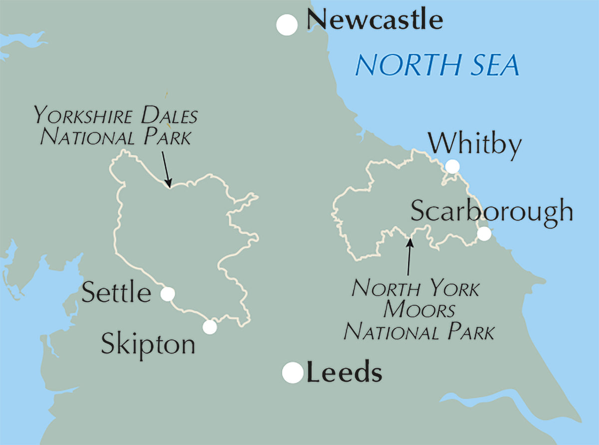 Bikepacking in the Yorkshire Dales and North York Moors - Location Map