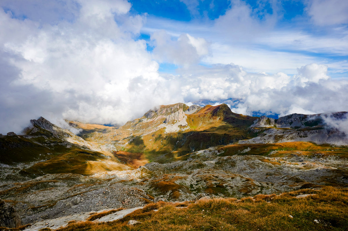 Hiking the High Scardus Trail - Route Photos - Looking NE from the summit of Golem Korab, across the alley leading down to Fusha Korabit, Albania