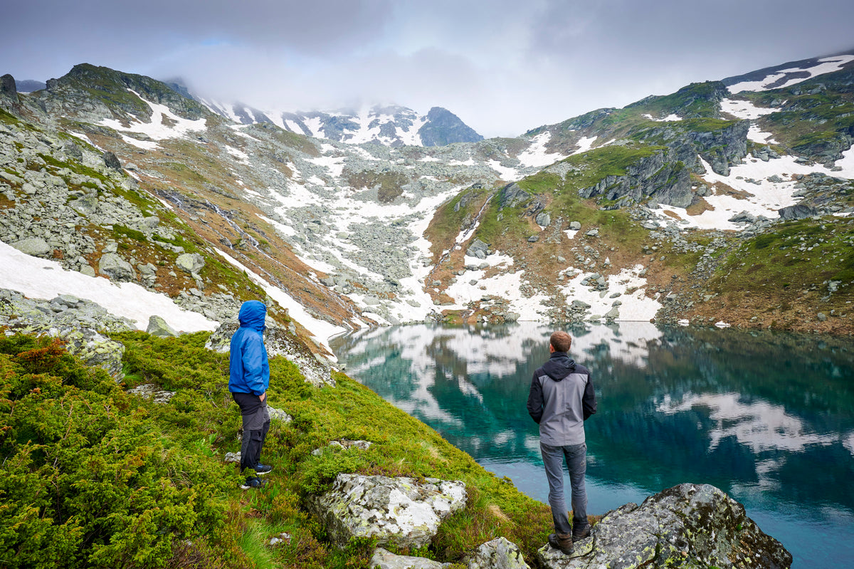 Hiking the High Scardus Trail - Route Photos - Hikers at Liqeni i Jazhincës, Shar Mountains, Kosovo