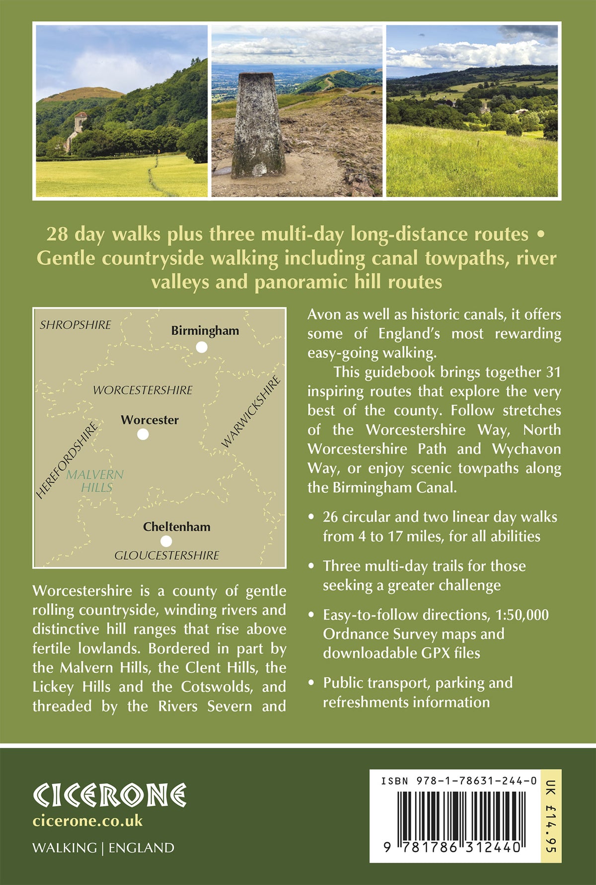Walking in Worcestershire - Back Cover
