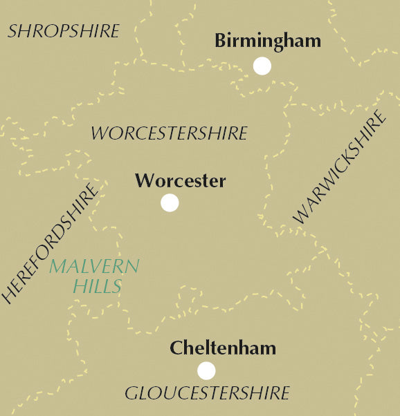 Walking in Worcestershire - Location Map