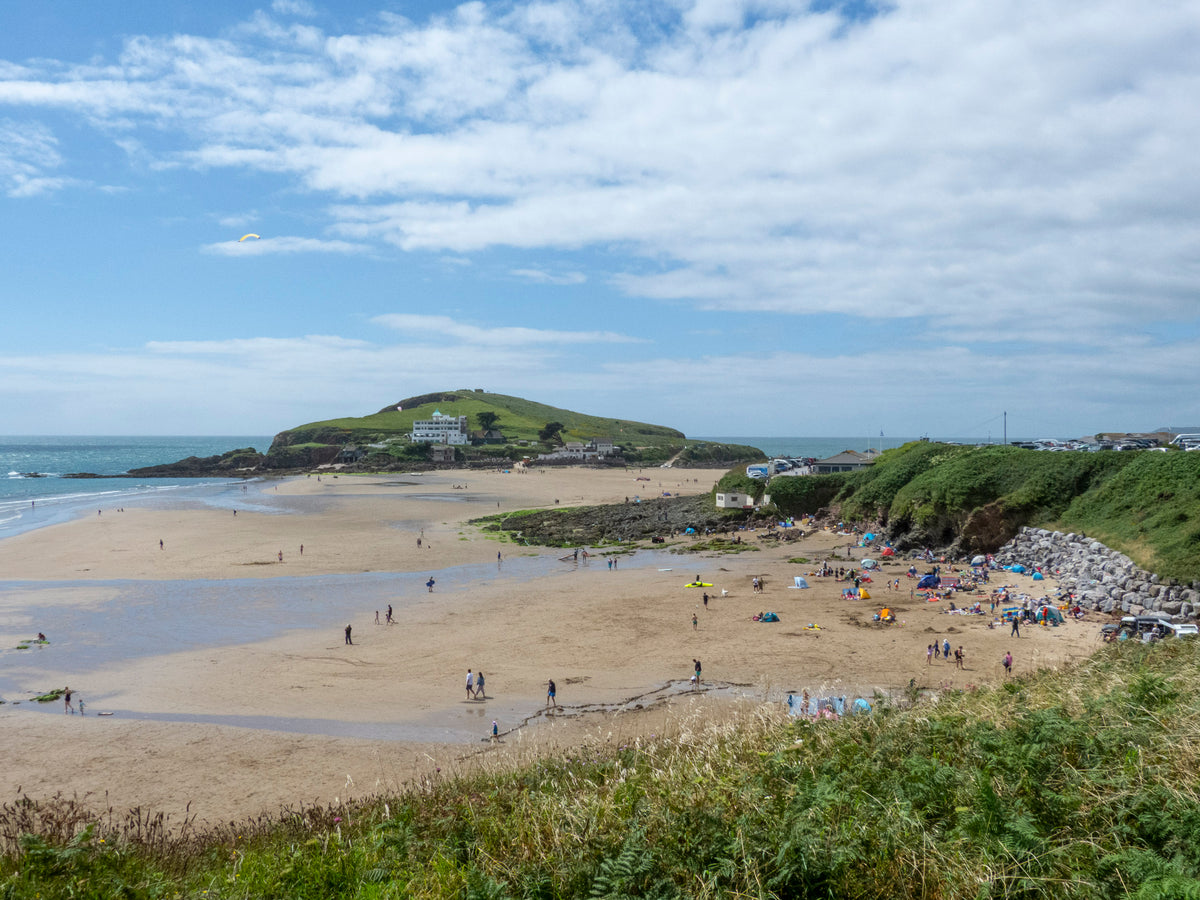 15 Short Walks in South Devon - Salcombe, Brixham and the coast - Route Photos - Looking back at Burgh Island during low tide