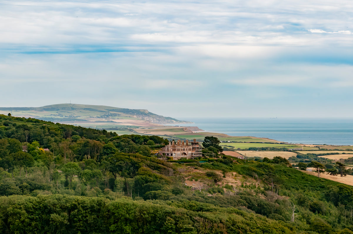 Walking on the Isle of Wight - Route Photos - View towards Brook Hill House and the Back of the Wight coastline beyond