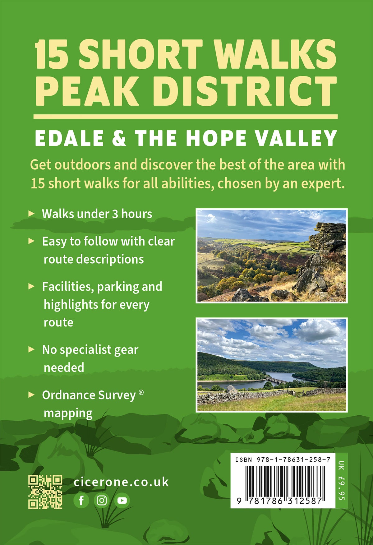 15 Short Walks in the Peak District - Edale and the Hope Valley - Back Cover