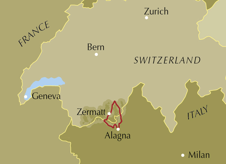 Hiking the Tour of Monte Rosa - Location Map