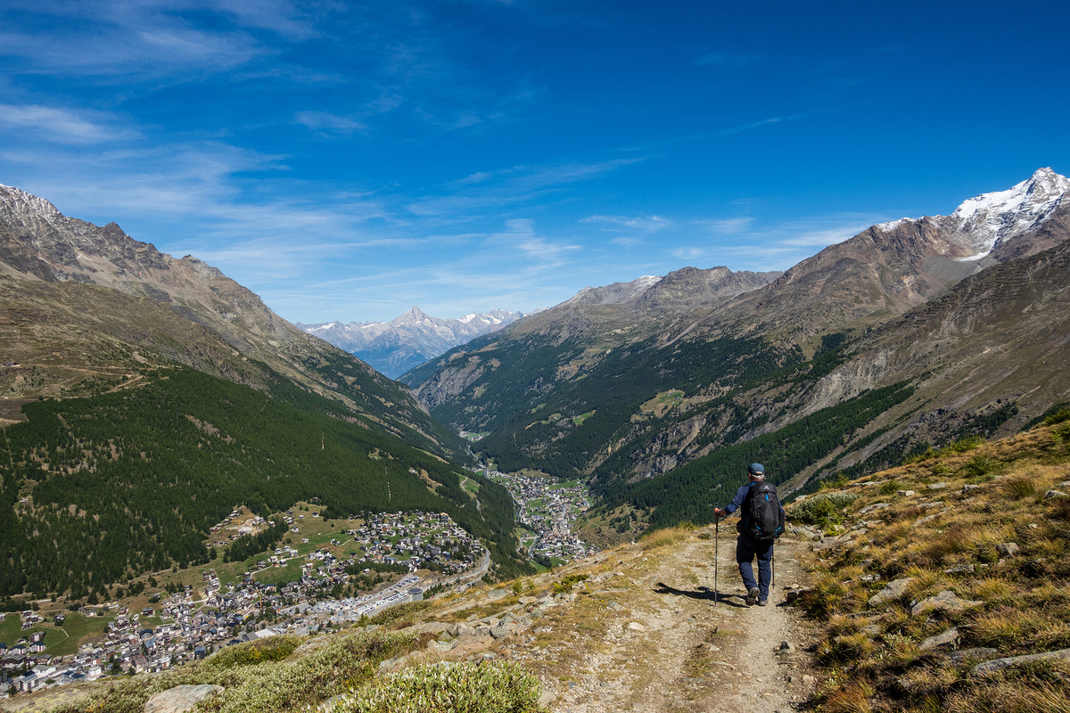 Hiking the Tour of Monte Rosa - Route Photos - Saas-Fee and Saas-Grund on the descent from Plattjen