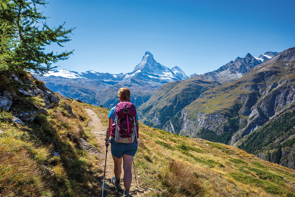 Hiking the Tour of Monte Rosa - Route Photos - The final section of the Europaweg walks straight towards the Matterhorn