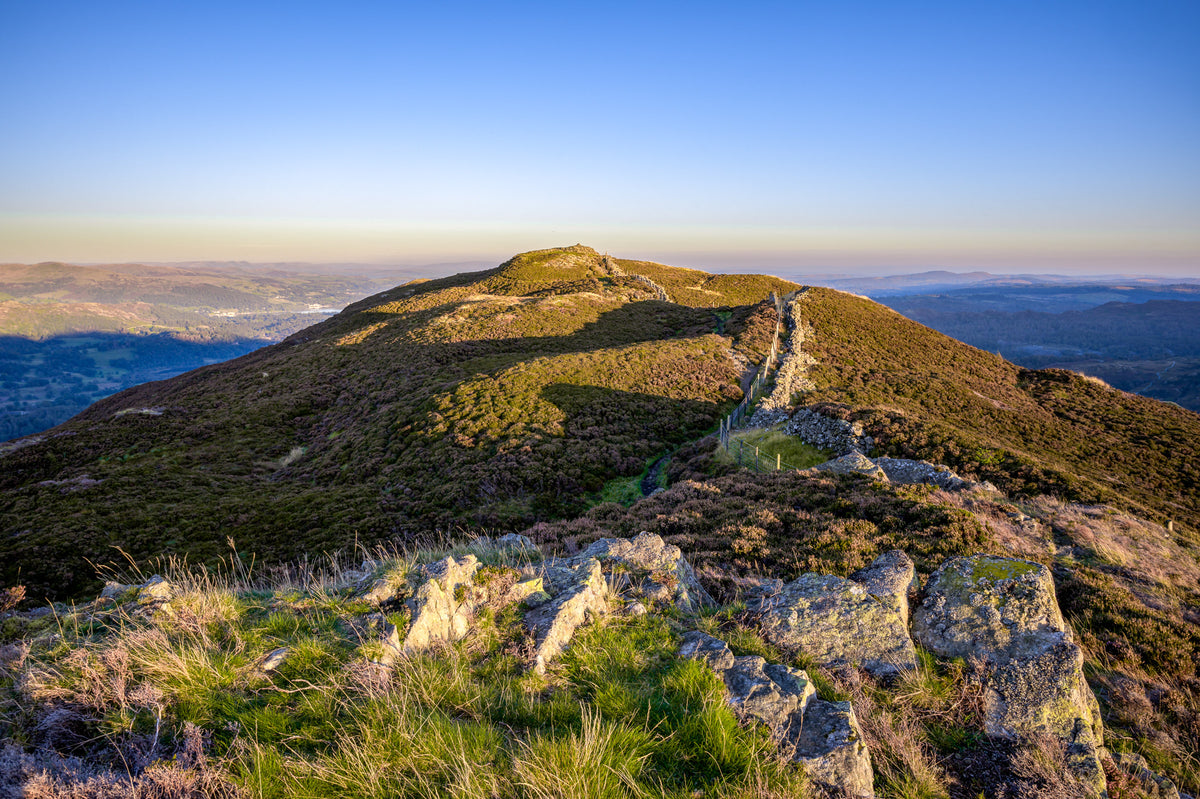 Best Walks in the Lake District - Route Photos - Looking back to the summit of Lingmoor Fell at dusk as the light begins to fade