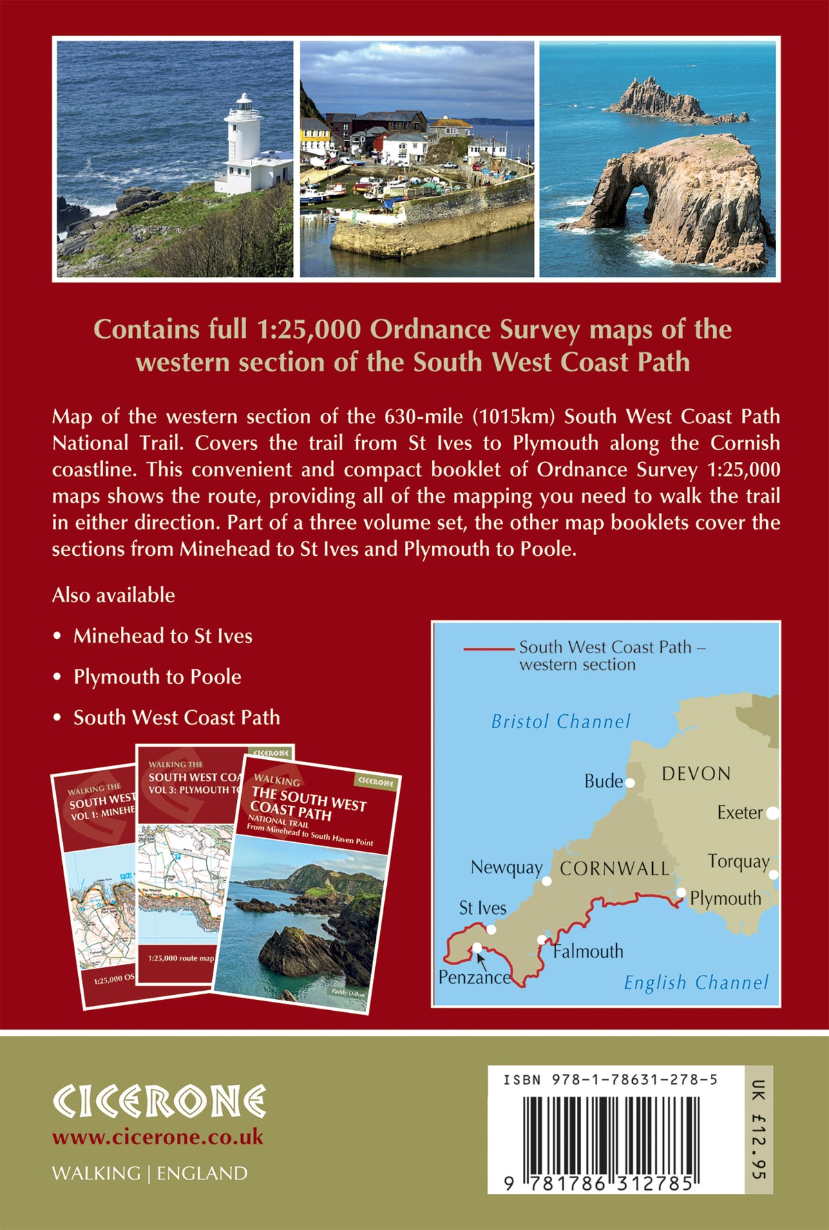 South West Coast Path Map Booklet - Vol 2: St Ives to Plymouth - Back Cover