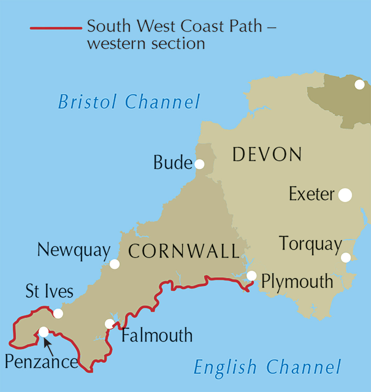 South West Coast Path Map Booklet - Vol 2: St Ives to Plymouth - Location Map