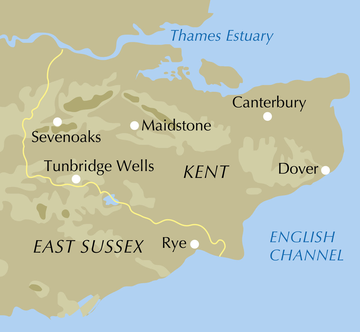 Walking in Kent - Location Map