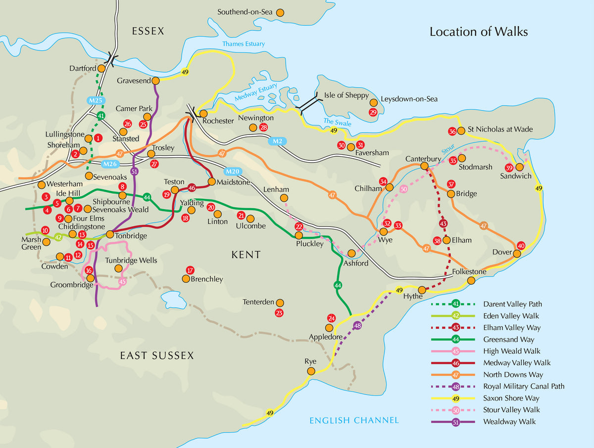 Walking in Kent - Overview Map