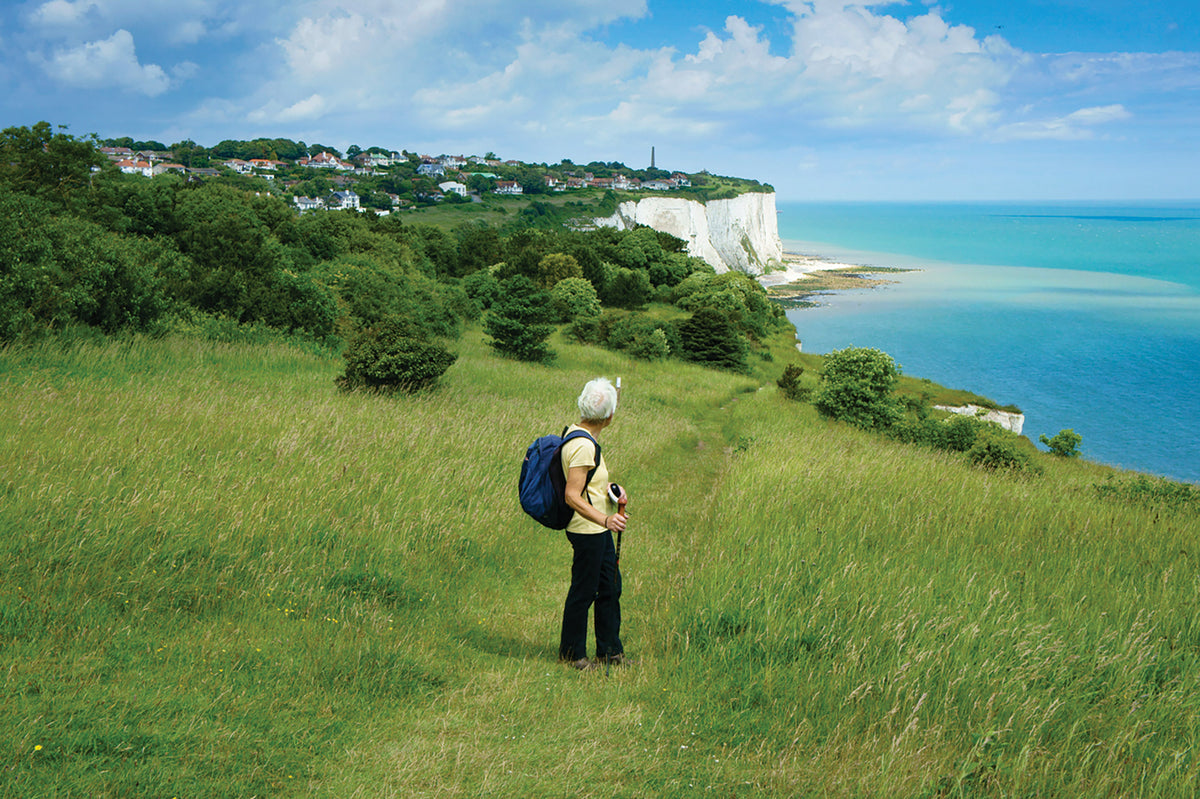 Walking in Kent - Route Photos - St Margaret’s Bay, seen from the path leading back to Langdon Cliffs (Walk 40)