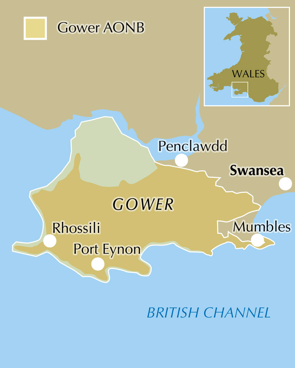 Walking in Gower - Location Map