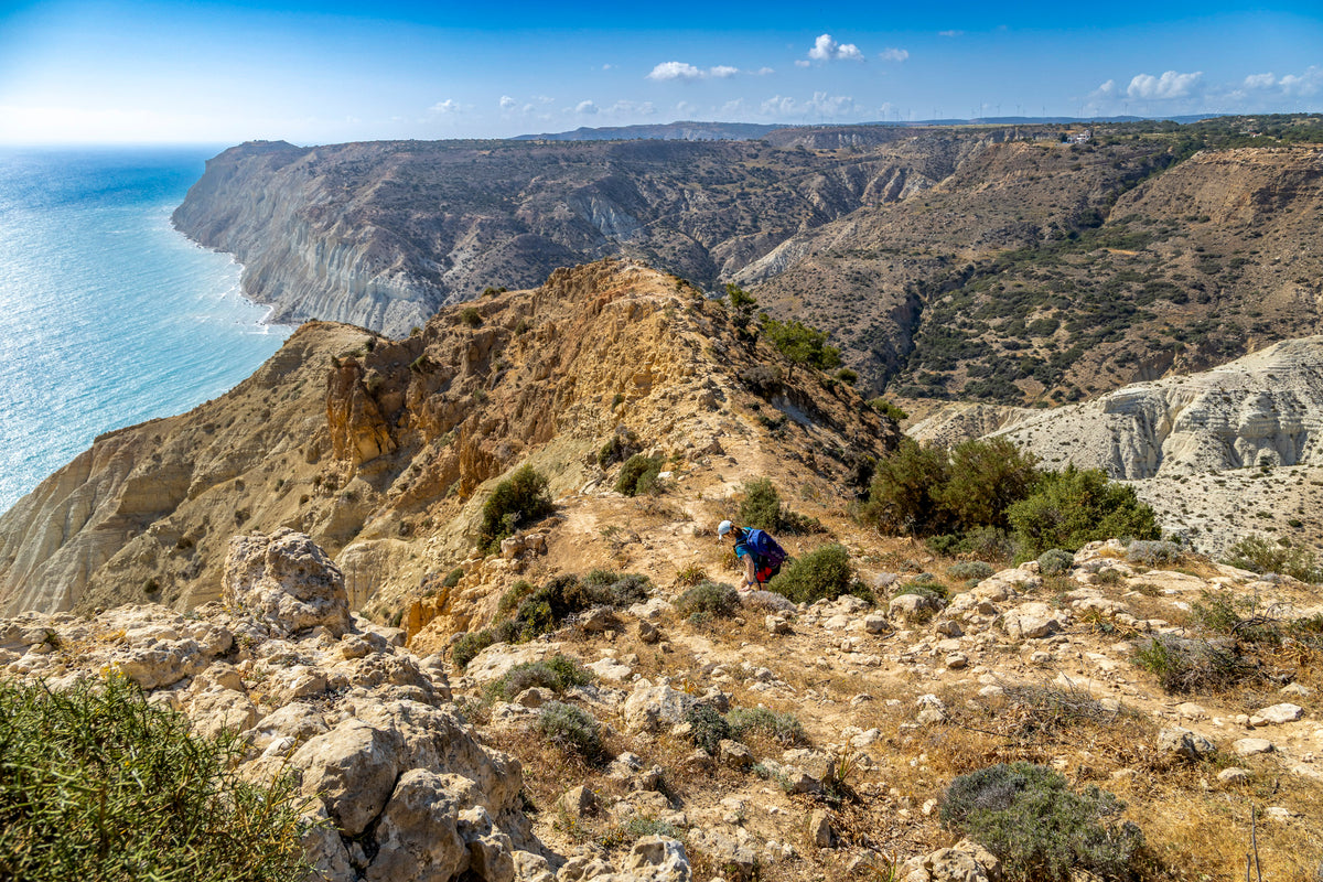 Walking in Cyprus - Route Photos - View of the shoreline from the ridge path (Walk 29)