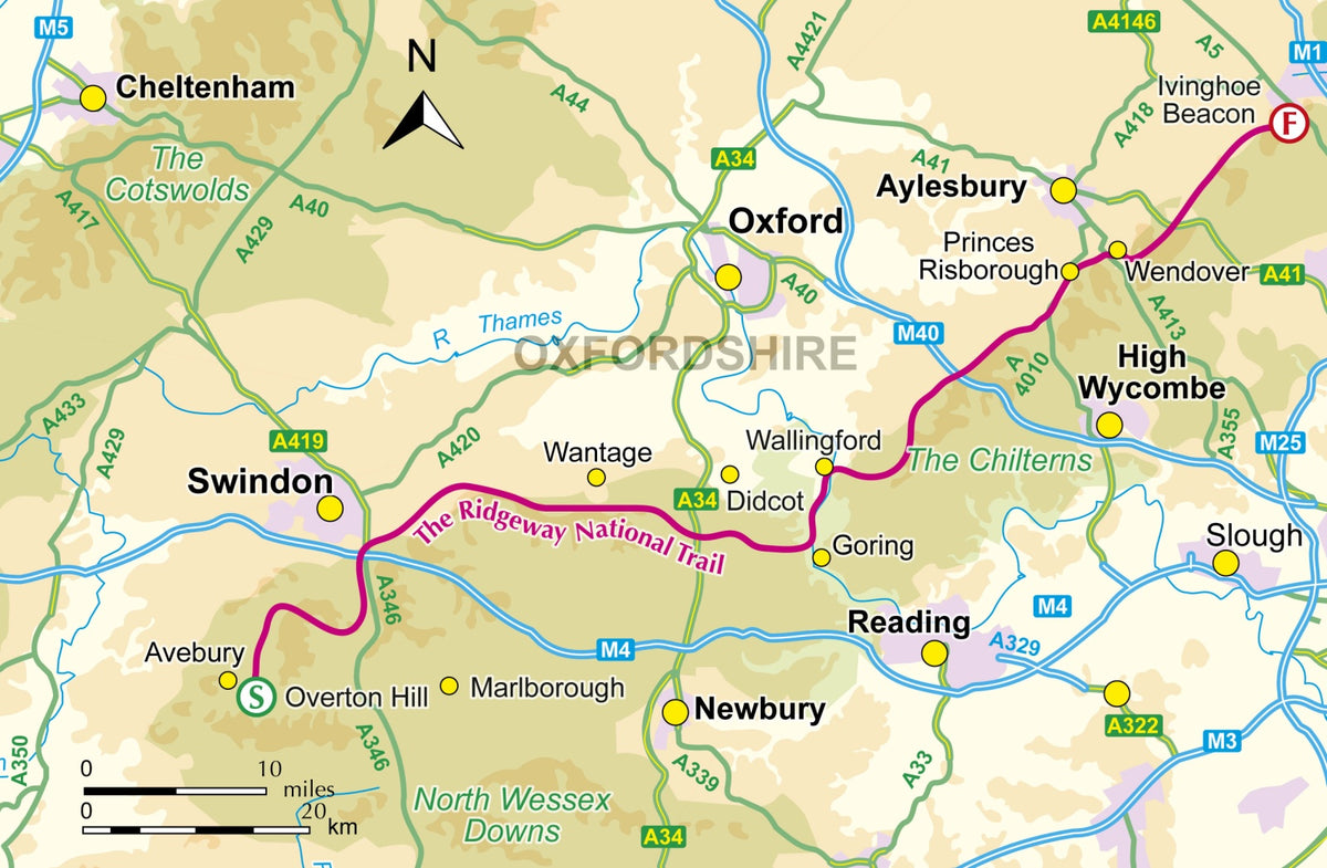 The Ridgeway Trail Map - Overview Map