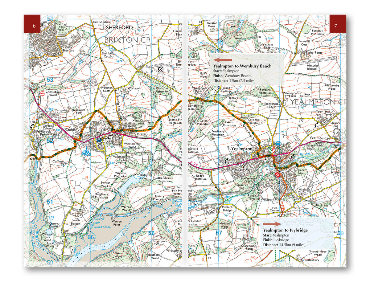 The Two Moors Way Trail Map - Route Photos