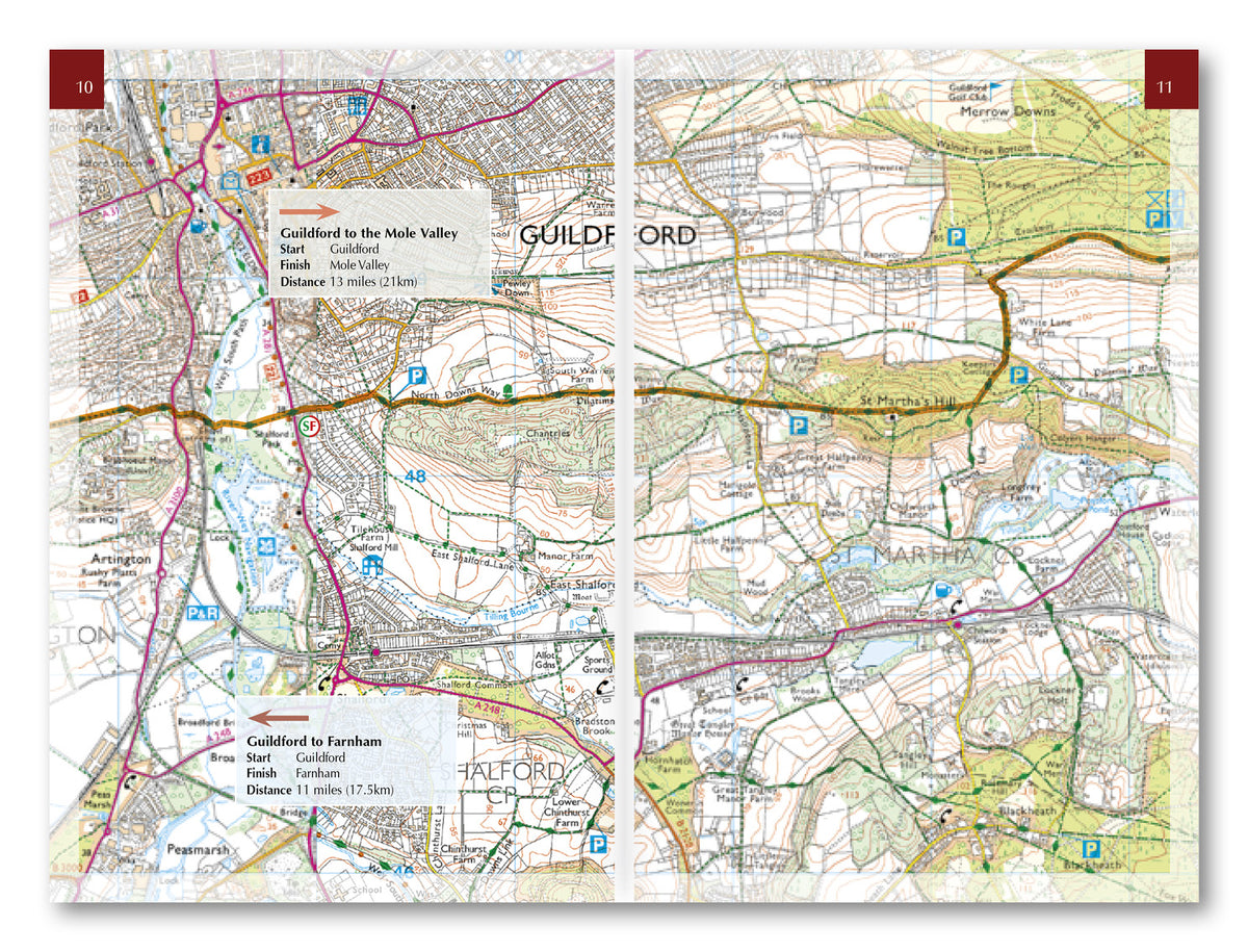 Hiking the North Downs Way Trail Map - Route Photos