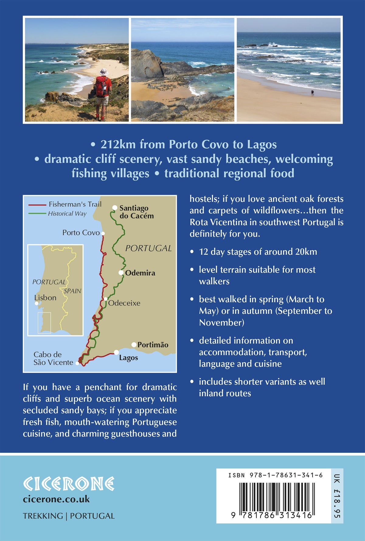Hiking Portugal's Rota Vicentina - Back Cover