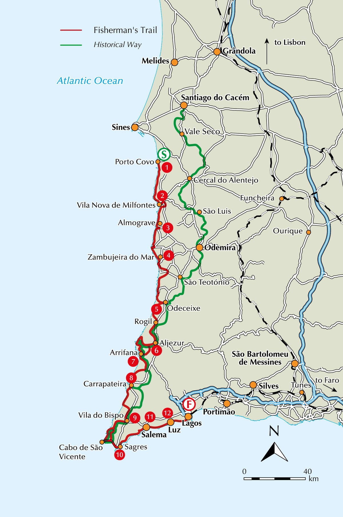 Hiking Portugal's Rota Vicentina - Overview Map