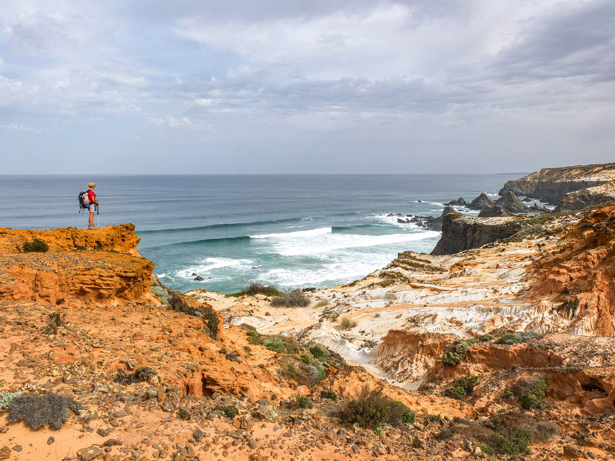 Hiking Portugal's Rota Vicentina - Route Photos - Dramatic white and yellow cliffs precede Cavaleiro